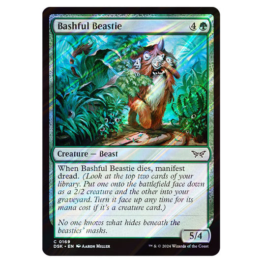 Bashful Beastie 0169 card from the Magic The Gathering set Duskmourn: House of Horror