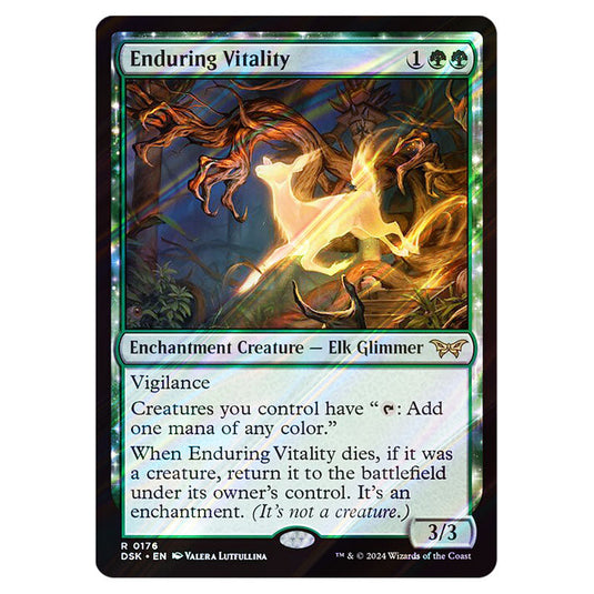 Enduring Vitality 0176 card from the Magic The Gathering set Duskmourn: House of Horror