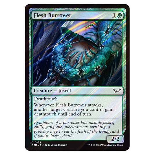 Flesh Burrower 0178 card from the Magic The Gathering set Duskmourn: House of Horror