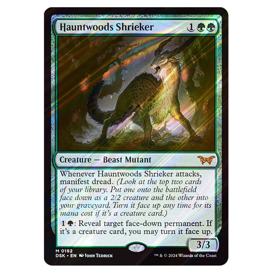 Hauntwoods Shrieker 0182 card from the Magic The Gathering set Duskmourn: House of Horror