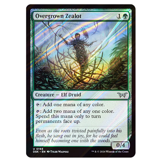 Overgrown Zealot 0193 card from the Magic The Gathering set Duskmourn: House of Horror