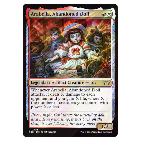 Arabella, Abandoned Doll 0208 card from the Magic The Gathering set Duskmourn: House of Horror