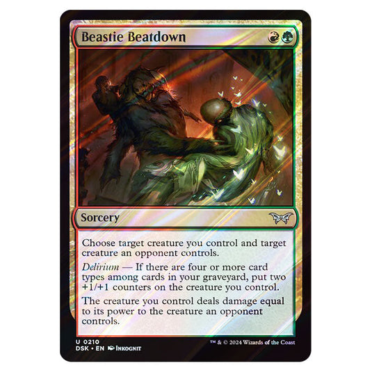 Beastie Beatdown 0210 card from the Magic The Gathering set Duskmourn: House of Horror