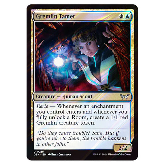 Gremlin Tamer 0215 card from the Magic The Gathering set Duskmourn: House of Horror