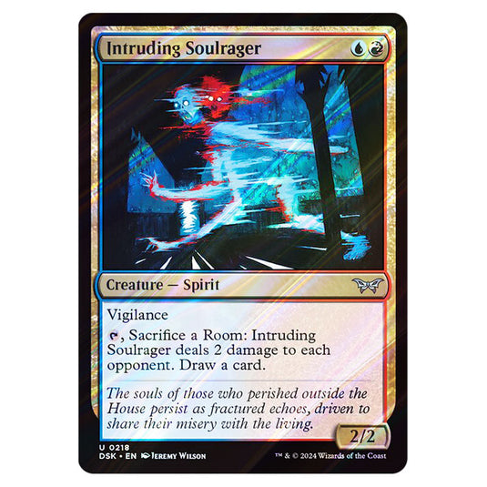 Intruding Soulrager 0218 card from the Magic The Gathering set Duskmourn: House of Horror