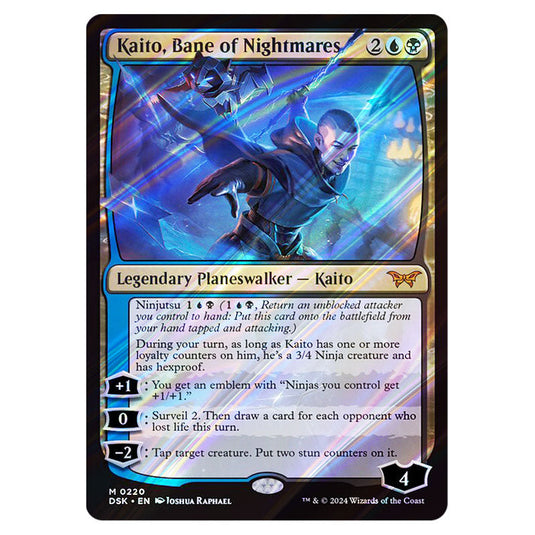 Kaito, Bane of Nightmares 0220 card from the Magic The Gathering set Duskmourn: House of Horror