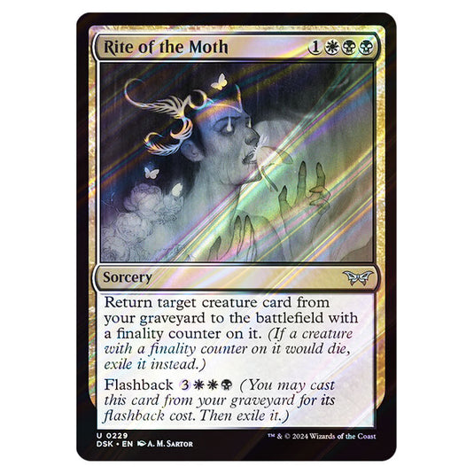 Rite of the Moth 0229 card from the Magic The Gathering set Duskmourn: House of Horror