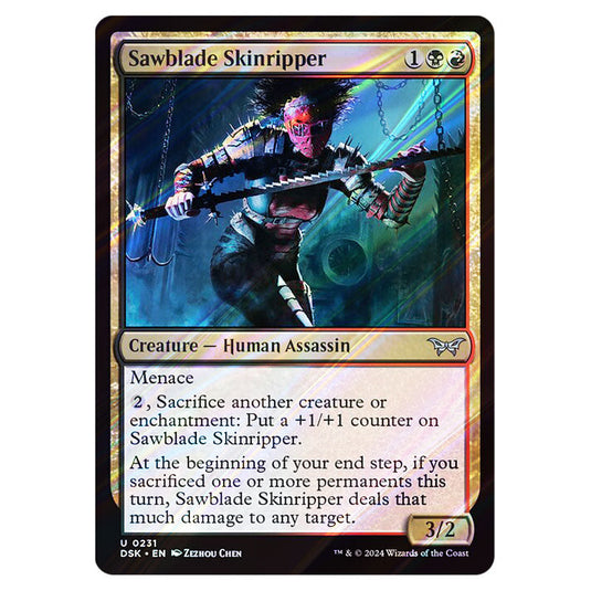 Sawblade Skinripper 0231 card from the Magic The Gathering set Duskmourn: House of Horror