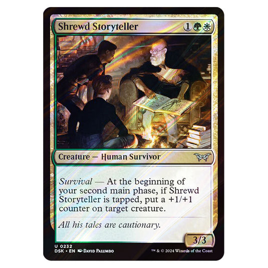 Shrewd Storyteller 0232 card from the Magic The Gathering set Duskmourn: House of Horror