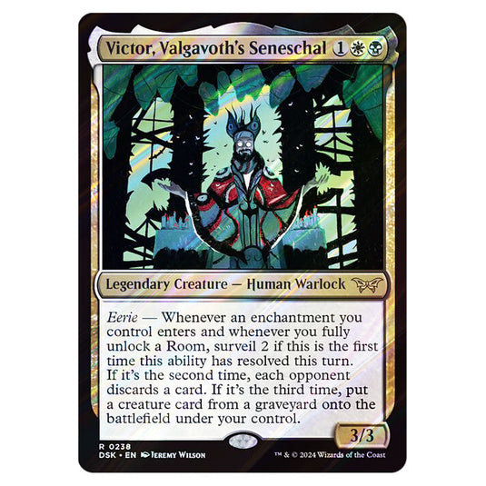 Victor, Valgavoth's Seneschal 0238 card from the Magic The Gathering set Duskmourn: House of Horror