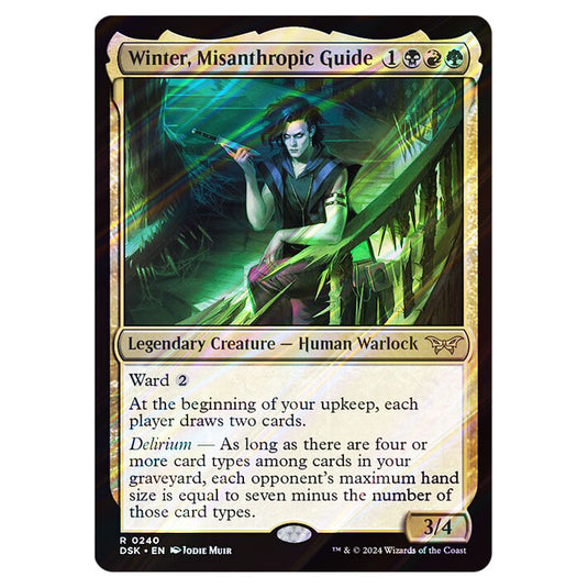 Winter, Misanthropic Guide 0240 card from the Magic The Gathering set Duskmourn: House of Horror