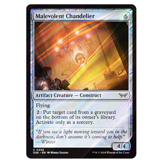 Malevolent Chandelier 0252 card from the Magic The Gathering set Duskmourn: House of Horror