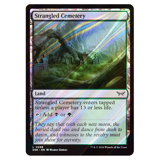 Strangled Cemetery 0268 card from the Magic The Gathering set Duskmourn: House of Horror