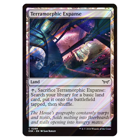 Terramorphic Expanse 0269 card from the Magic The Gathering set Duskmourn: House of Horror