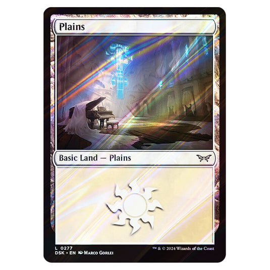 Plains  0277 card from the Magic The Gathering set Duskmourn: House of Horror