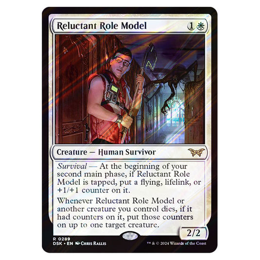 Reluctant Role Model  0289 card from the Magic The Gathering set Duskmourn: House of Horror