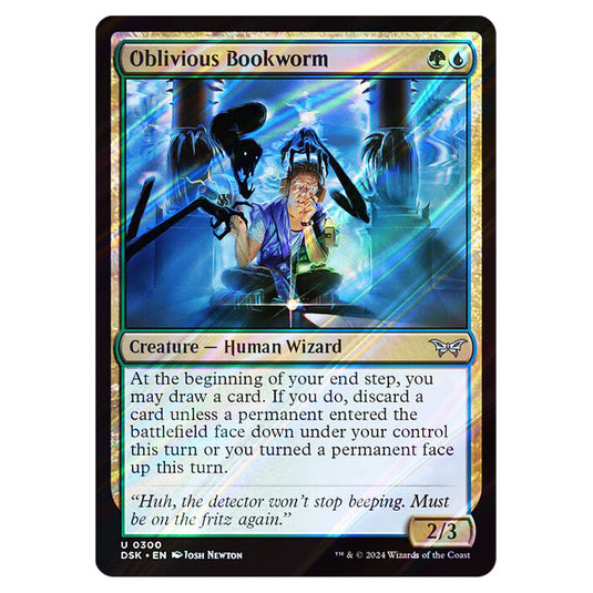 Oblivious Bookworm 0300 card from the Magic The Gathering set Duskmourn: House of Horror