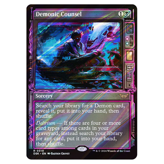 Demonic Counsel 0310 card from the Magic The Gathering set Duskmourn: House of Horror