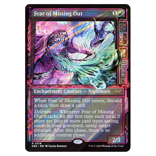 Fear of Missing Out 0316 card from the Magic The Gathering set Duskmourn: House of Horror