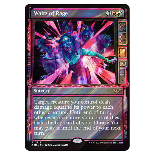 Waltz of Rage 0318 card from the Magic The Gathering set Duskmourn: House of Horror