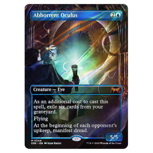 Abhorrent Oculus 0344 card from the Magic The Gathering set Duskmourn: House of Horror