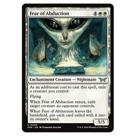 Fear of Abduction 0009 card from the Magic The Gathering set Duskmourn: House of Horror