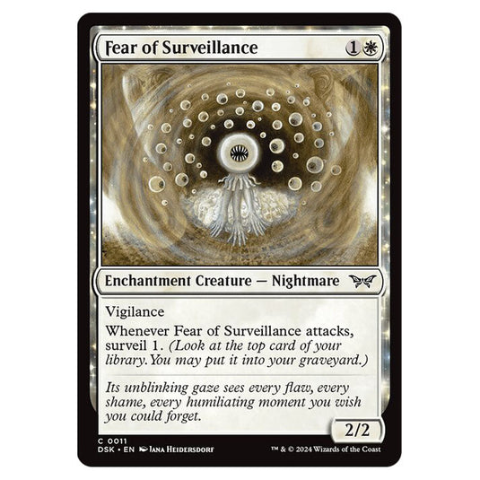 Fear of Surveillance 0011 card from the Magic The Gathering set Duskmourn: House of Horror