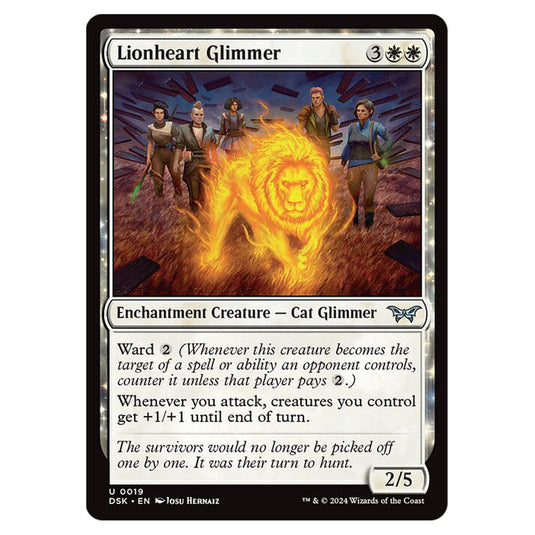 Lionheart Glimmer 0019 card from the Magic The Gathering set Duskmourn: House of Horror