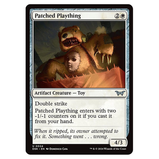 Patched Plaything 0024 card from the Magic The Gathering set Duskmourn: House of Horror