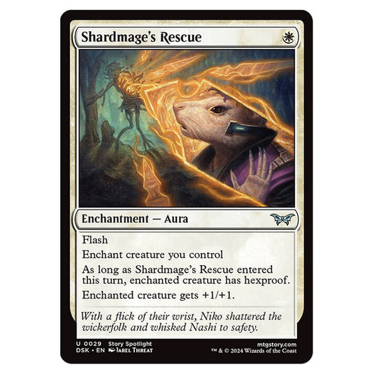 Shardmage's Rescue 0029 card from the Magic The Gathering set Duskmourn: House of Horror