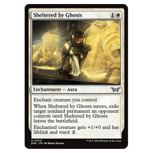 Sheltered by Ghosts 0030 card from the Magic The Gathering set Duskmourn: House of Horror