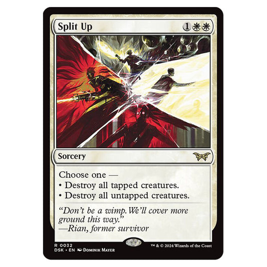 Split Up 0032 card from the Magic The Gathering set Duskmourn: House of Horror