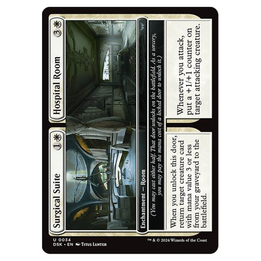 Surgical Suite // Hospital Room 0034 card from the Magic The Gathering set Duskmourn: House of Horror