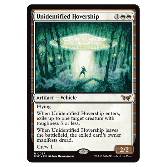 Unidentified Hovership 0037 card from the Magic The Gathering set Duskmourn: House of Horror