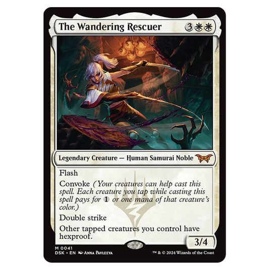 The Wandering Rescuer 0041 card from the Magic The Gathering set Duskmourn: House of Horror