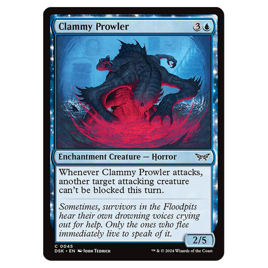 Clammy Prowler 0045 card from the Magic The Gathering set Duskmourn: House of Horror