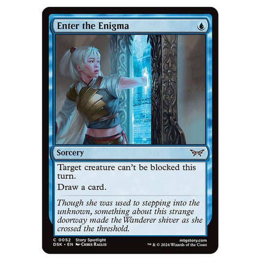 Enter the Enigma 0052 card from the Magic The Gathering set Duskmourn: House of Horror