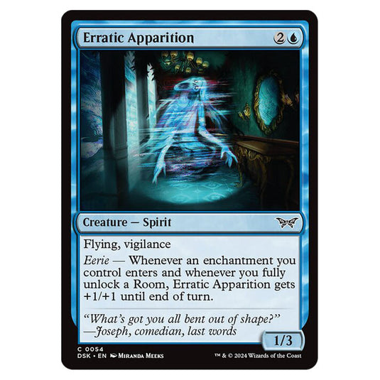 Erratic Apparition 0054 card from the Magic The Gathering set Duskmourn: House of Horror