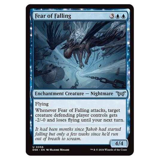 Fear of Falling 0056 card from the Magic The Gathering set Duskmourn: House of Horror