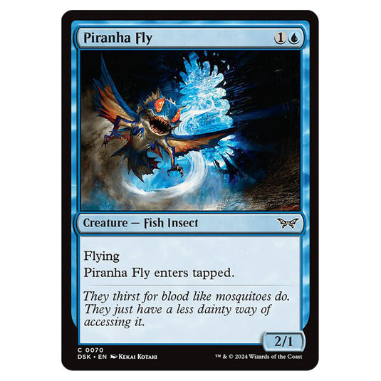 Piranha Fly 0070 card from the Magic The Gathering set Duskmourn: House of Horror