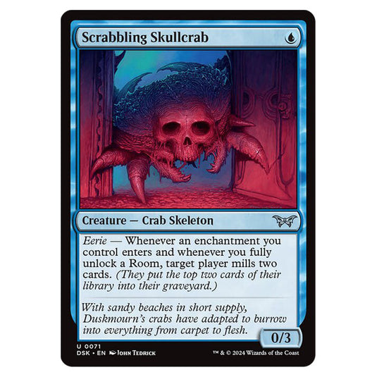 Scrabbling Skullcrab 0071 card from the Magic The Gathering set Duskmourn: House of Horror