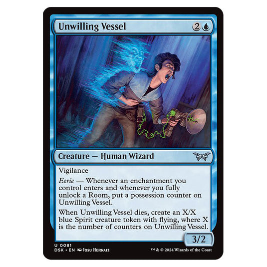 Unwilling Vessel 0081 card from the Magic The Gathering set Duskmourn: House of Horror