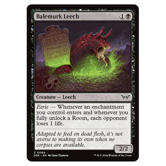 Balemurk Leech 0084 card from the Magic The Gathering set Duskmourn: House of Horror