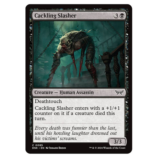 Cackling Slasher 0085 card from the Magic The Gathering set Duskmourn: House of Horror