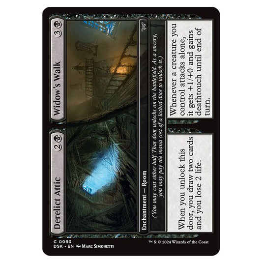 Derelict Attic // Widow's Walk 0093 card from the Magic The Gathering set Duskmourn: House of Horror