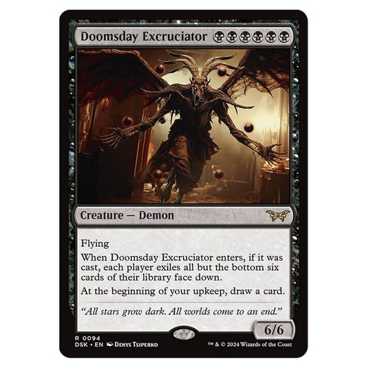 Doomsday Excruciator 0094 card from the Magic The Gathering set Duskmourn: House of Horror