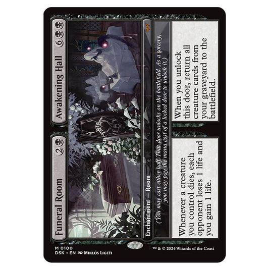 Funeral Room // Awakening Hall 0100 card from the Magic The Gathering set Duskmourn: House of Horror