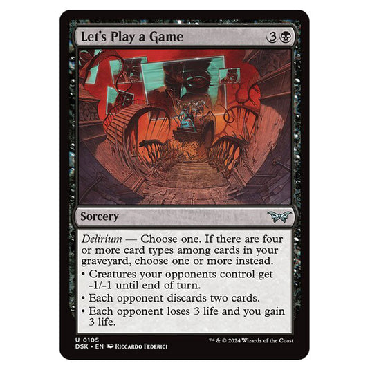 Let's Play a Game 0105 card from the Magic The Gathering set Duskmourn: House of Horror