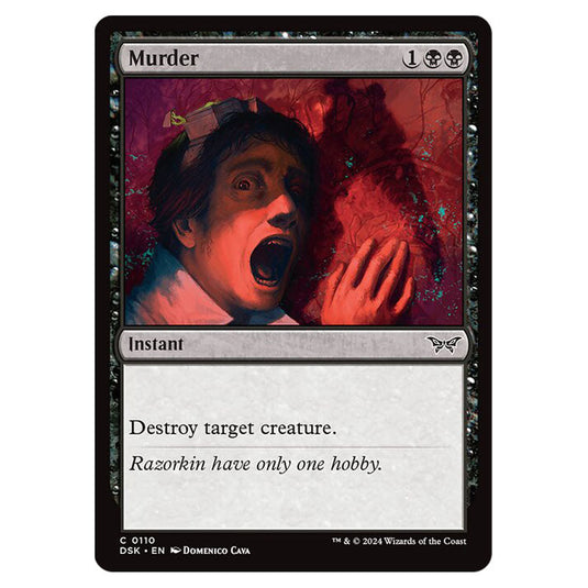 Murder 0110 card from the Magic The Gathering set Duskmourn: House of Horror