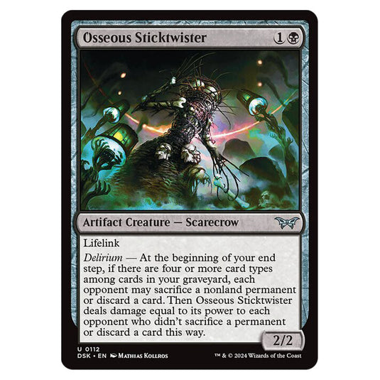 Osseous Sticktwister 0112 card from the Magic The Gathering set Duskmourn: House of Horror